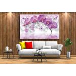 Casa si Gradina - Decoratiuni - Tablouri - Tablou canvas - Flori mov si fluturi, 50x35 cm - Infinity.ro