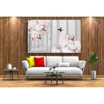 Casa si Gradina - Decoratiuni - Tablouri - Tablou canvas - Abstract flori roz si fluturi, 50x35 cm - Infinity.ro