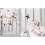 Casa si Gradina - Decoratiuni - Tablouri - Tablou canvas - Abstract flori roz si fluturi, 50x35 cm - Infinity.ro