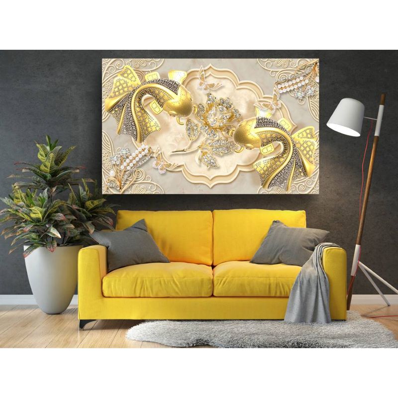 Casa si Gradina - Decoratiuni - Tablouri - Tablou canvas - Pesti aurii abstract, 100x70 cm - Infinity.ro