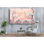 Casa si Gradina - Decoratiuni - Tablouri - Tablou canvas - Abstract caprioare si flori albe, 50x35 cm - Infinity.ro