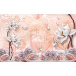 Casa si Gradina - Decoratiuni - Tablouri - Tablou canvas - Abstract caprioare si flori albe, 50x35 cm - Infinity.ro