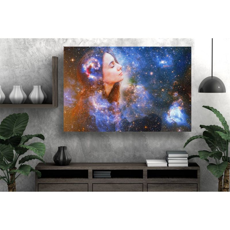 Casa si Gradina - Decoratiuni - Tablouri - Tablou canvas - Portret femeia si stelele, 100x70 cm - Infinity.ro