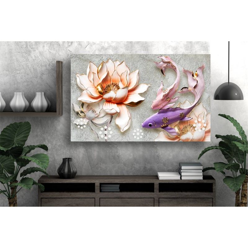Casa si Gradina - Decoratiuni - Tablouri - Tablou canvas - Peste mov abstract, 75x50 cm - Infinity.ro