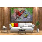 Casa si Gradina - Decoratiuni - Tablouri - Tablou canvas - Pasari colorate abstract, 50x35 cm - Infinity.ro