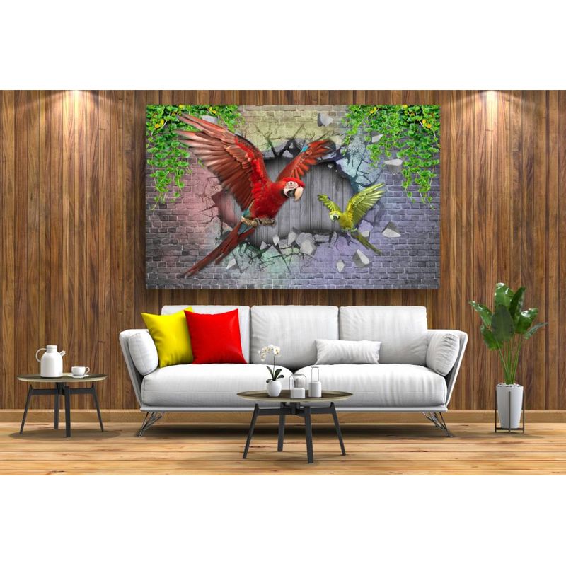 Casa si Gradina - Decoratiuni - Tablouri - Tablou canvas - Pasari colorate abstract, 50x35 cm - Infinity.ro