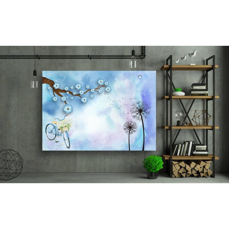 Casa si Gradina - Decoratiuni - Tablouri - Tablou canvas - Papadie si bicicleta, 50x35 cm - Infinity.ro
