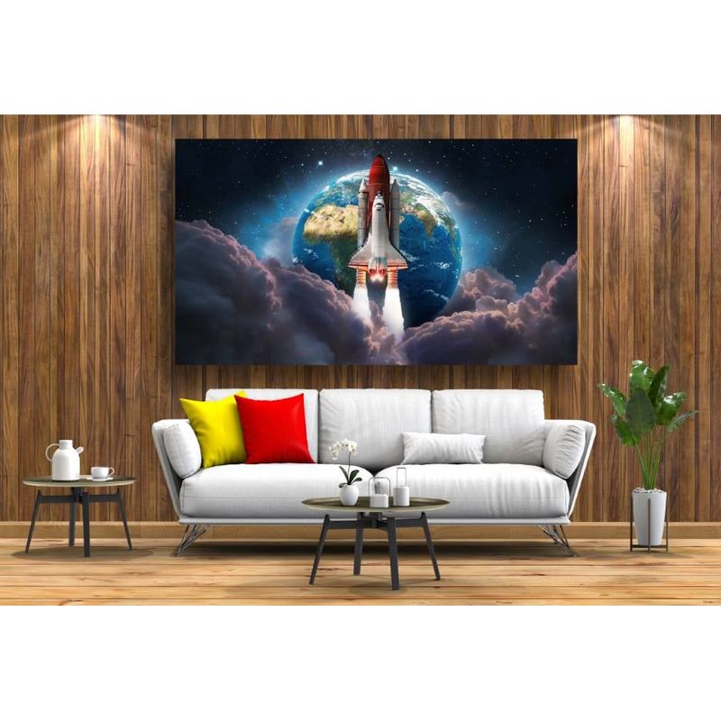 Casa si Gradina - Decoratiuni - Tablouri - Tablou canvas - Pamantul si racheta, 50x35 cm - Infinity.ro