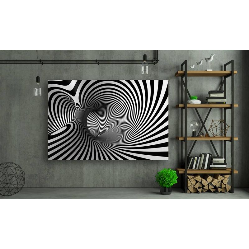 Casa si Gradina - Decoratiuni - Tablouri - Tablou canvas - Model 3d linii negre, 50x35 cm - Infinity.ro