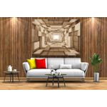 Casa si Gradina - Decoratiuni - Tablouri - Tablou canvas - Model 3d abstract tunel lemn, 50x35 cm - Infinity.ro