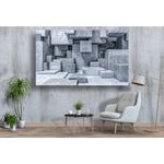 Casa si Gradina - Decoratiuni - Tablouri - Tablou canvas - Model 3d abstract patrate din piatra, 90x50 cm - Infinity.ro