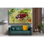Casa si Gradina - Decoratiuni - Tablouri - Tablou canvas - Masina din perete abstract, 100x70 cm - Infinity.ro