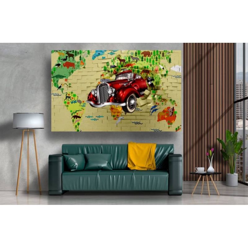 Casa si Gradina - Decoratiuni - Tablouri - Tablou canvas - Masina din perete abstract, 100x70 cm - Infinity.ro