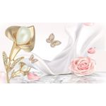Casa si Gradina - Decoratiuni - Tablouri - Tablou canvas - Abstract floare roz cu perle, 75x50 cm - Infinity.ro