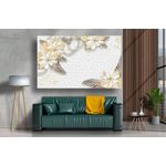 Casa si Gradina - Decoratiuni - Tablouri - Tablou canvas - Abstract flori albe cu perle, 90x50 cm - Infinity.ro