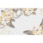 Casa si Gradina - Decoratiuni - Tablouri - Tablou canvas - Abstract flori albe cu perle, 90x50 cm - Infinity.ro