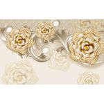 Casa si Gradina - Decoratiuni - Tablouri - Tablou canvas - Abstract flori bronz, 50x35 cm - Infinity.ro