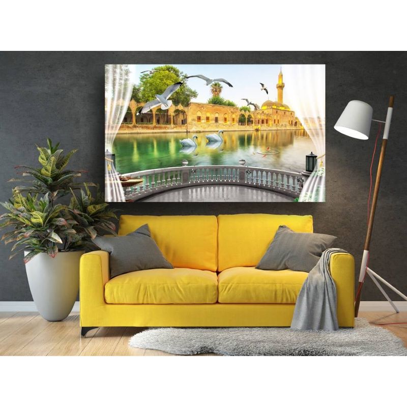 Casa si Gradina - Decoratiuni - Tablouri - Tablou canvas - Lebede si porumbei, 75x50 cm - Infinity.ro