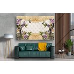Casa si Gradina - Decoratiuni - Tablouri - Tablou canvas - Abstract flori colorate pe auriu, 50x35 cm - Infinity.ro