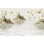 Casa si Gradina - Decoratiuni - Tablouri - Tablou canvas - Abstract flori cu munti si apa, 50x35 cm - Infinity.ro