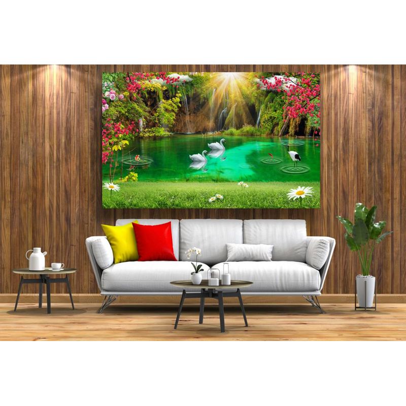 Casa si Gradina - Decoratiuni - Tablouri - Tablou canvas - Lacul din padure, 100x70 cm - Infinity.ro