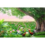 Casa si Gradina - Decoratiuni - Tablouri - Tablou canvas - Gradina cu pasari, 90x50 cm - Infinity.ro