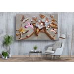 Casa si Gradina - Decoratiuni - Tablouri - Tablou canvas - Fluturi si flori colorate, 75x50 cm - Infinity.ro