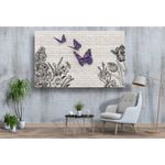 Casa si Gradina - Decoratiuni - Tablouri - Tablou canvas - Fluturi si flori abstract, 75x50 cm - Infinity.ro