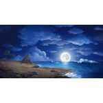 Casa si Gradina - Decoratiuni - Tablouri - Tablou canvas - Abstract luna si malul marii, 90x50 cm - Infinity.ro