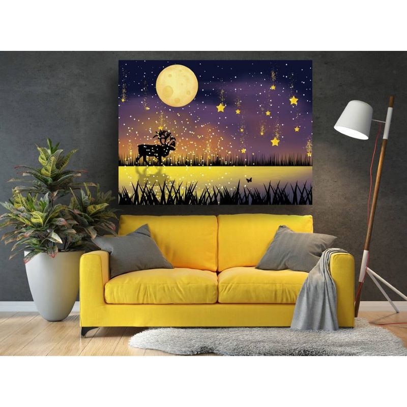 Casa si Gradina - Decoratiuni - Tablouri - Tablou canvas - Abstract luna si stele, 90x50 cm - Infinity.ro