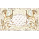 Casa si Gradina - Decoratiuni - Tablouri - Tablou canvas - Flori si perle auriu, 90x50 cm - Infinity.ro