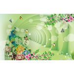 Casa si Gradina - Decoratiuni - Tablouri - Tablou canvas - Abstract paun si fluturi, 50x35 cm - Infinity.ro