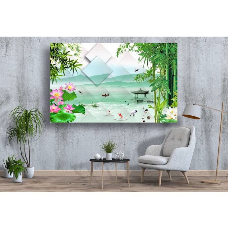 Casa si Gradina - Decoratiuni - Tablouri - Tablou canvas - Abstract peisaj asiatic, 90x50 cm - Infinity.ro