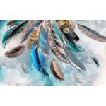 Casa si Gradina - Decoratiuni - Tablouri - Tablou canvas - Abstract pene colorate pe fundal colorat, 90x50 cm - Infinity.ro