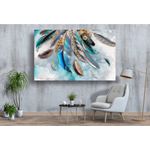 Casa si Gradina - Decoratiuni - Tablouri - Tablou canvas - Abstract pene colorate pe fundal colorat, 90x50 cm - Infinity.ro