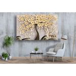 Casa si Gradina - Decoratiuni - Tablouri - Tablou canvas - Abstract pom si cerbi aurii, 90x50 cm - Infinity.ro