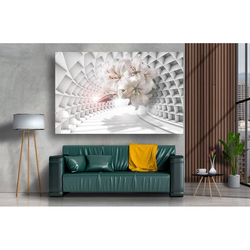Casa si Gradina - Decoratiuni - Tablouri - Tablou canvas - Abstract tunel cu floare alba, 75x50 cm - Infinity.ro