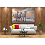 Casa si Gradina - Decoratiuni - Tablouri - Tablou canvas - Cai albi alergand, 50x35 cm - Infinity.ro