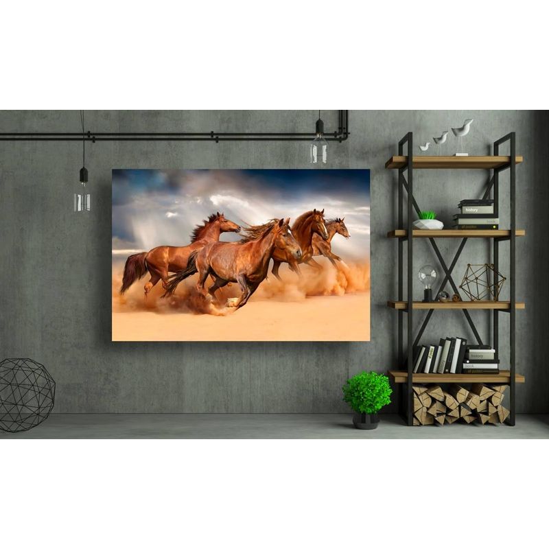 Casa si Gradina - Decoratiuni - Tablouri - Tablou canvas - Cai in alergare, 75x50 cm - Infinity.ro