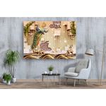 Casa si Gradina - Decoratiuni - Tablouri - Tablou canvas - Caprioare si fazani auriu abstract, 90x50 cm - Infinity.ro