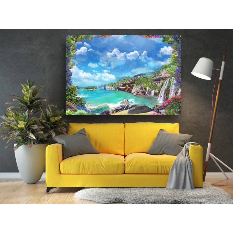 Casa si Gradina - Decoratiuni - Tablouri - Tablou canvas - Cascada si muntele, 90x50 cm - Infinity.ro