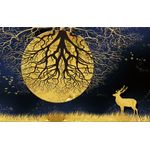 Casa si Gradina - Decoratiuni - Tablouri - Tablou canvas - Cerb si soare abstract, 50x35 cm - Infinity.ro