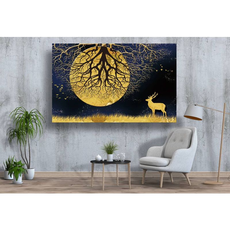 Casa si Gradina - Decoratiuni - Tablouri - Tablou canvas - Cerb si soare abstract, 50x35 cm - Infinity.ro