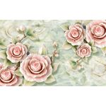 Casa si Gradina - Decoratiuni - Tablouri - Tablou canvas - Flori roz cu fundal verde, 50x35 cm - Infinity.ro