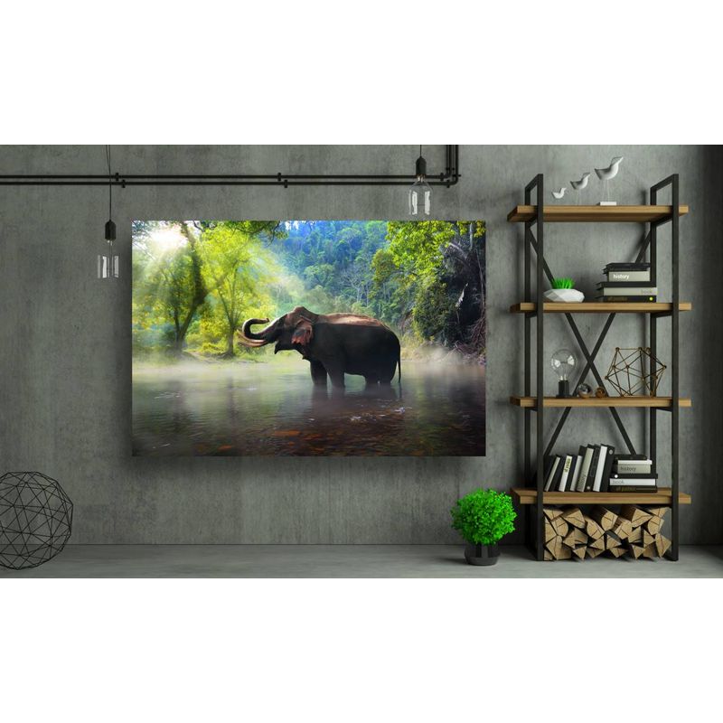 Casa si Gradina - Decoratiuni - Tablouri - Tablou canvas - Elefant in apa, 90x50 cm - Infinity.ro