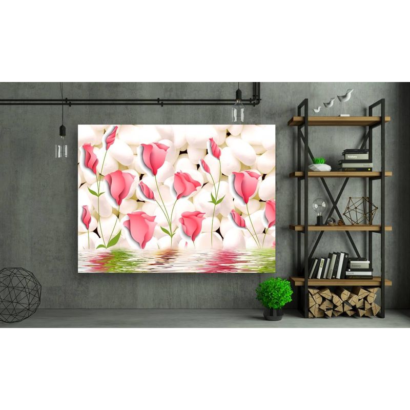 Casa si Gradina - Decoratiuni - Tablouri - Tablou canvas - Flori reflectate in apa, 100x70 cm - Infinity.ro