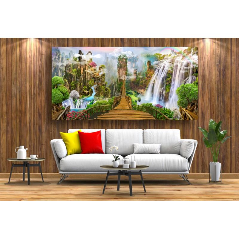 Casa si Gradina - Decoratiuni - Tablouri - Tablou canvas - Drumul printre cascade, 50x35 cm - Infinity.ro