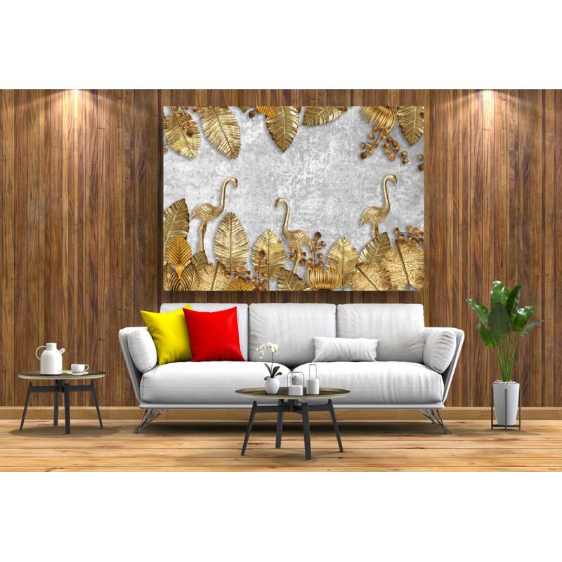 Casa si Gradina - Decoratiuni - Tablouri - Tablou canvas - Fazani aurii abstract, 50x35 cm - Infinity.ro