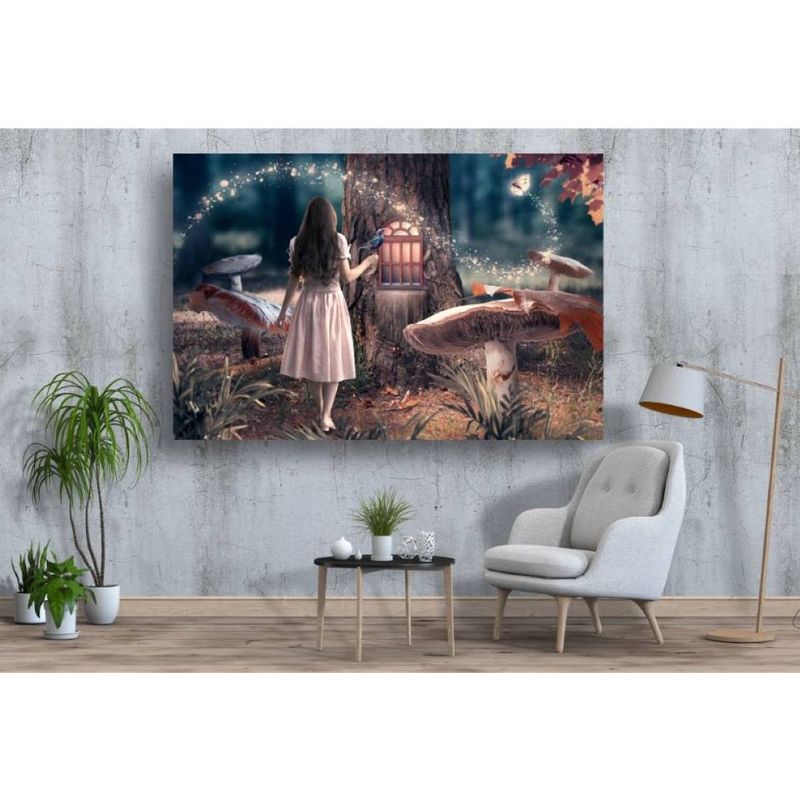 Casa si Gradina - Decoratiuni - Tablouri - Tablou canvas - Fetita in padure, 90x50 cm - Infinity.ro