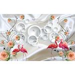Casa si Gradina - Decoratiuni - Tablouri - Tablou canvas - Flamingo roz in apa abstract, 90x50 cm - Infinity.ro